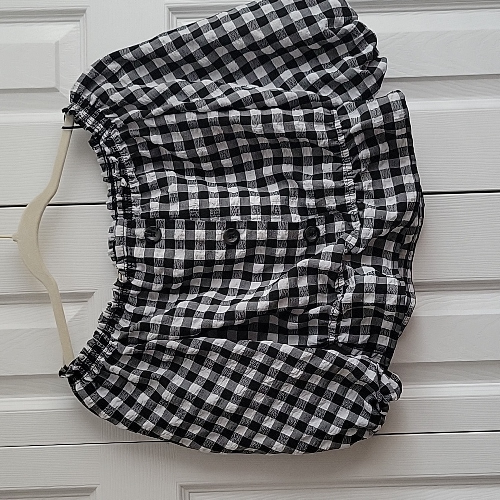 H&M Off the shoulder Gingham blouse